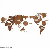 World Map Three Clocks My Wall Clock